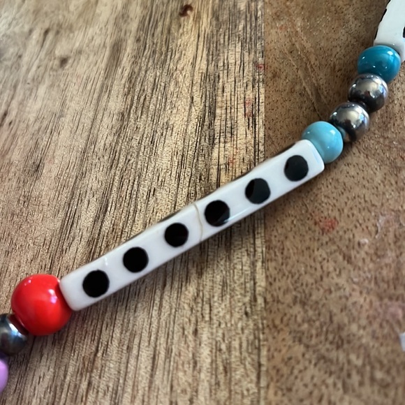 Vintage Ruby Z Ceramic Bead Necklace - Picture 6 of 6